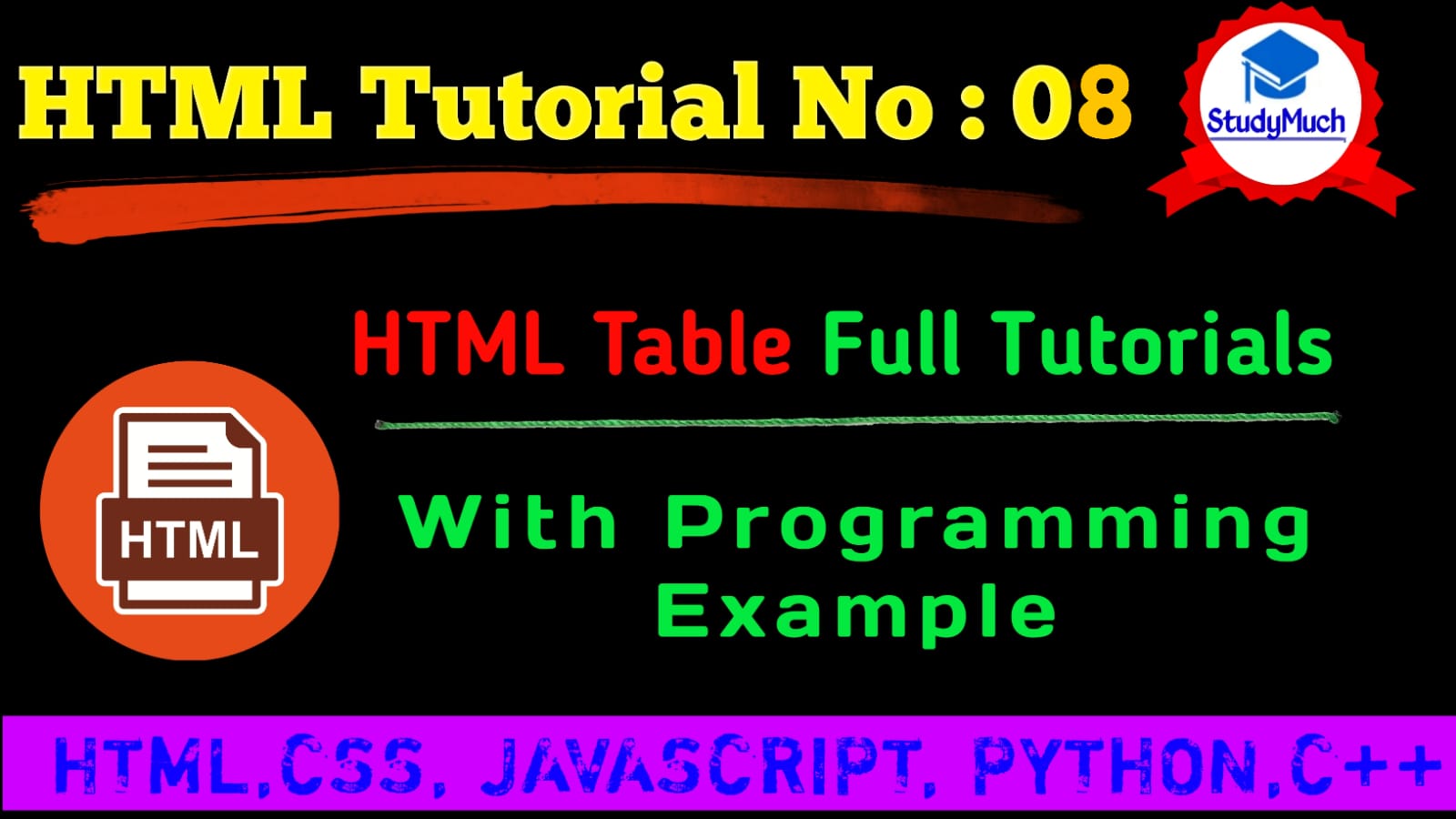HTML table full Tutorial