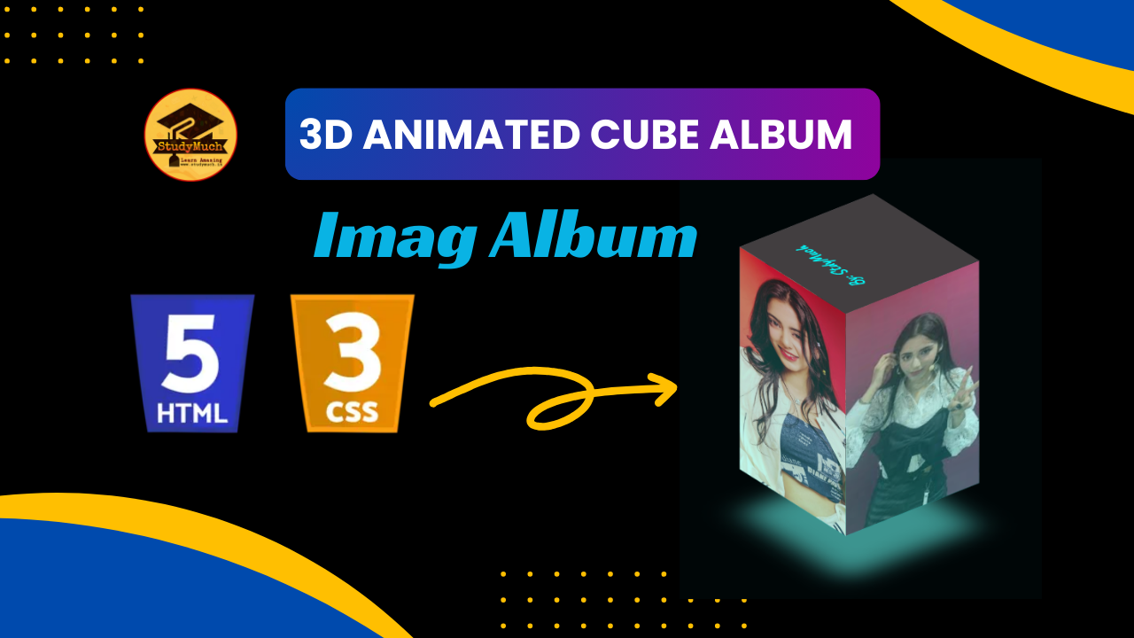 Animated Cube Album using HTML, CSS